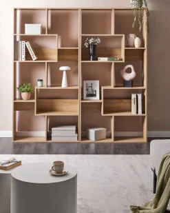 Outlet Regał na książki 6 półek CHATEH 180 cm Jasno Biblioteczki I Regały|Wszystko Do Przechowywania