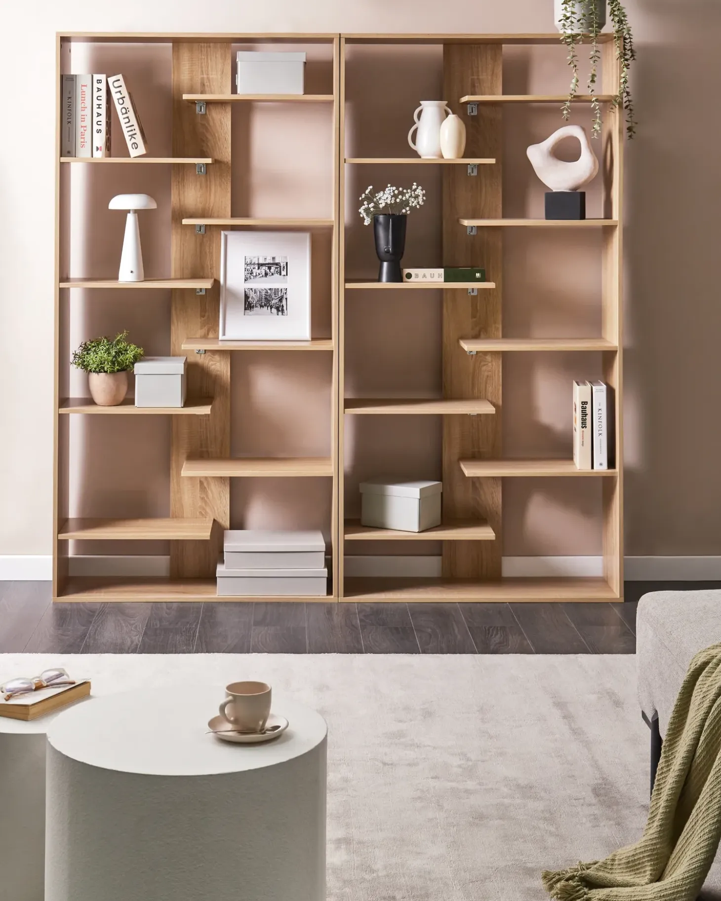 Sale Regał na książki 8 półek FONTAS 180 cm Jasno Biblioteczki I Regały|Wszystko Do Przechowywania