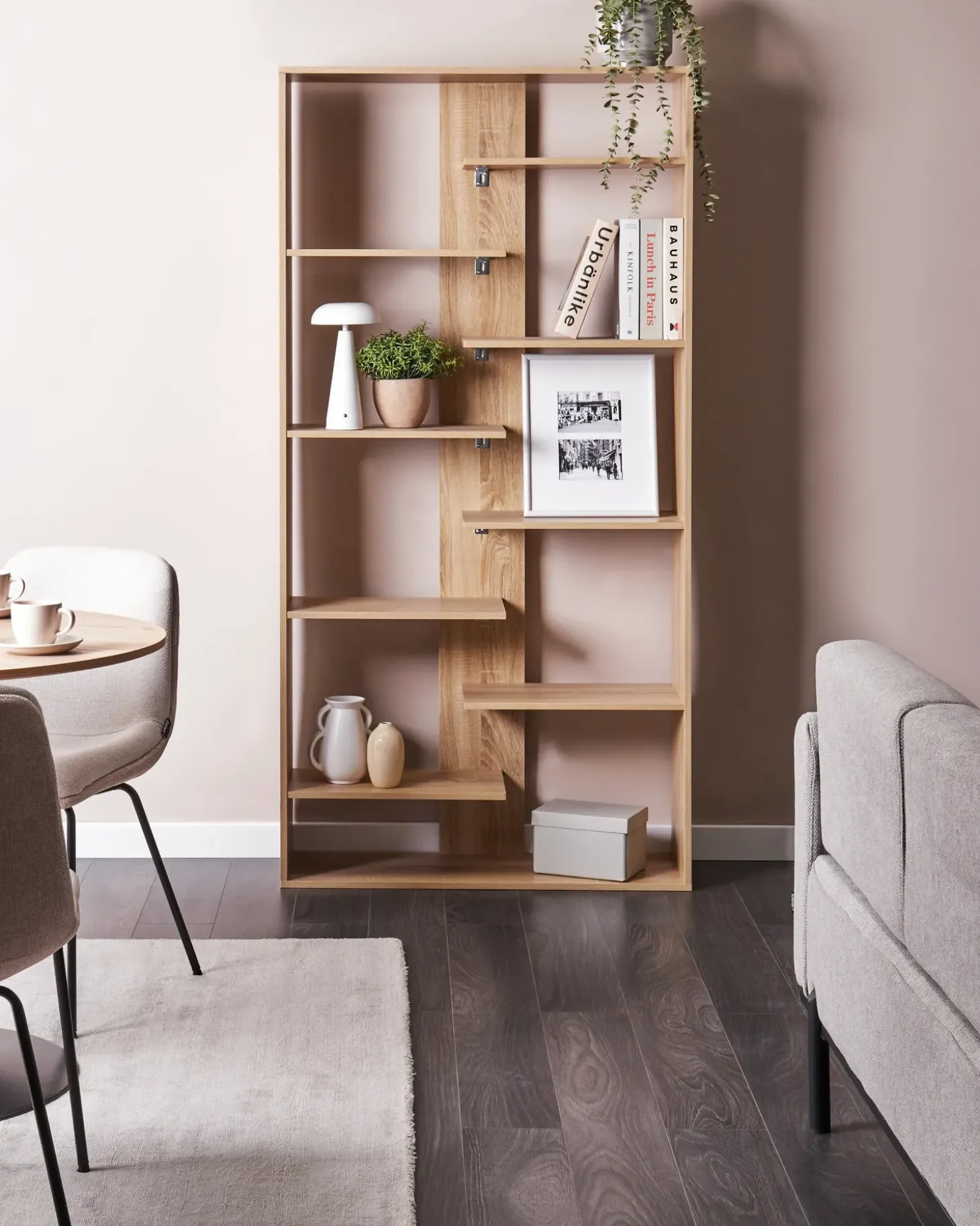 Sale Regał na książki 8 półek FONTAS 180 cm Jasno Biblioteczki I Regały|Wszystko Do Przechowywania