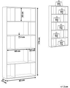 Clearance Regał na książki 5 półek ORILLA 174 cm Biblioteczki I Regały|Wszystko Do Przechowywania