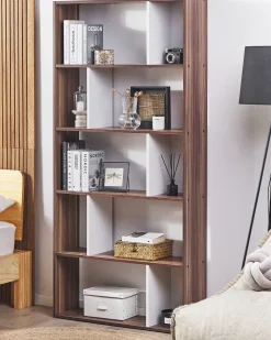 Outlet Regał na książki 5 półek ORILLA 174 cm Ciemnobrązowy Biblioteczki I Regały|Wszystko Do Przechowywania