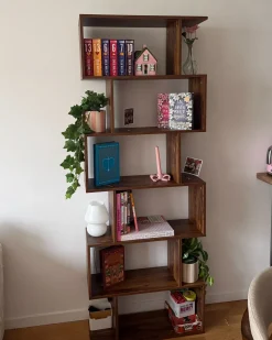 Regał na książki 6 półek VALDOSA 191 cm Ciemno Biblioteczki I Regały|Wszystko Do Przechowywania