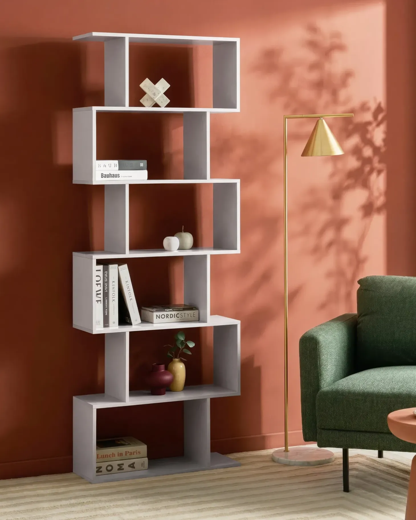 Sale Regał na książki 6 półek VALDOSA 190 cm Jasno Biblioteczki I Regały|Wszystko Do Przechowywania