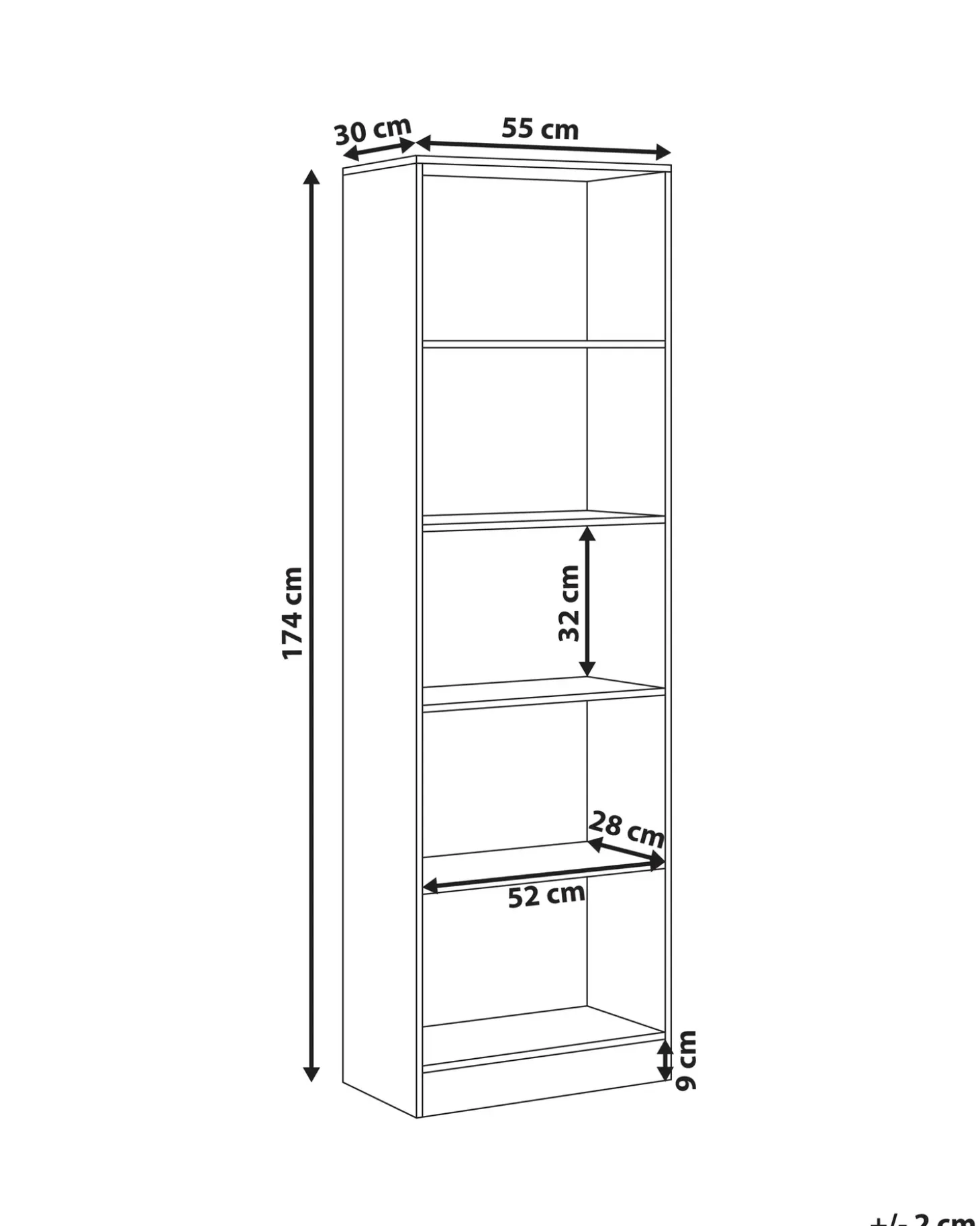 Clearance WINNIPEG 174 cm Biblioteczki I Regały|Wszystko Do Przechowywania