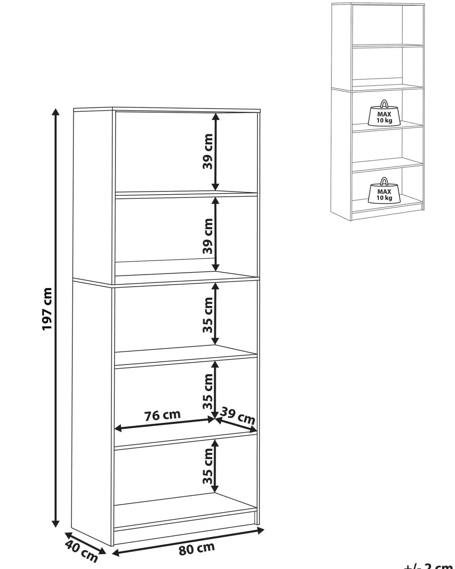 Clearance ZEHNA 197 cm Biblioteczki I Regały|Wszystko Do Przechowywania