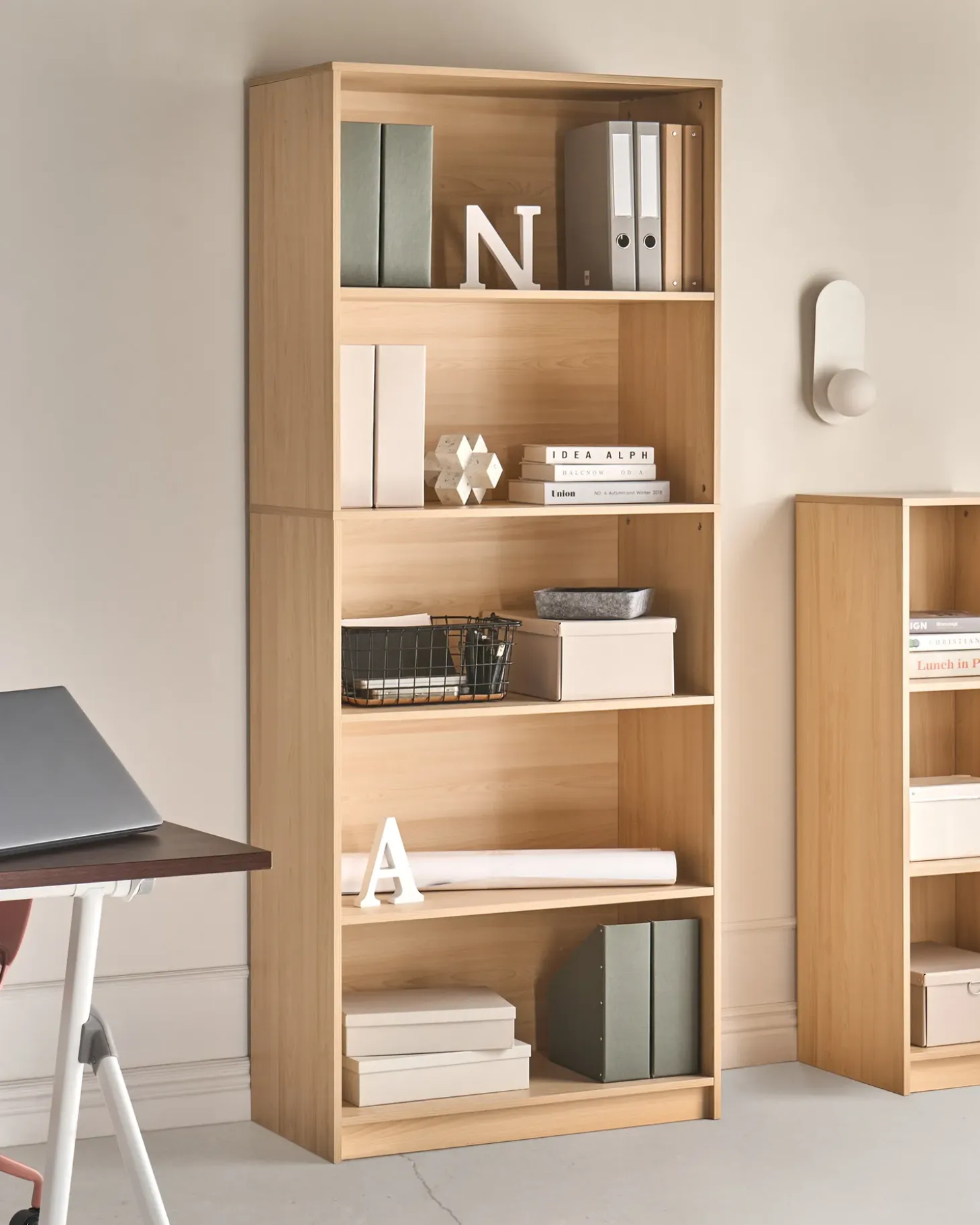Outlet ZEHNA 197 cm Jasno Biblioteczki I Regały|Wszystko Do Przechowywania