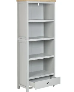 New Regał na książki 4 półki CLIO 180 cm Jasnoszary Biblioteczki I Regały|Wszystko Do Przechowywania