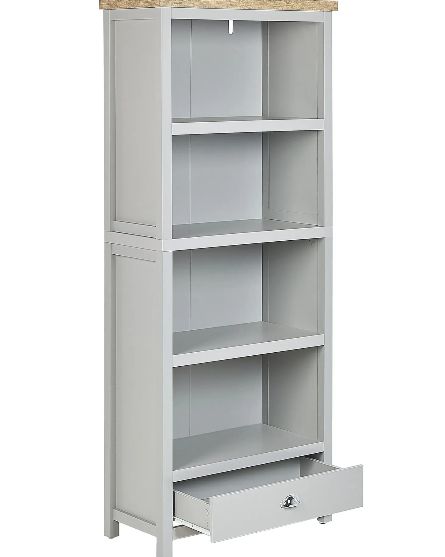 New Regał na książki 4 półki CLIO 180 cm Jasnoszary Biblioteczki I Regały|Wszystko Do Przechowywania