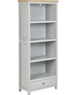 New Regał na książki 4 półki CLIO 180 cm Jasnoszary Biblioteczki I Regały|Wszystko Do Przechowywania
