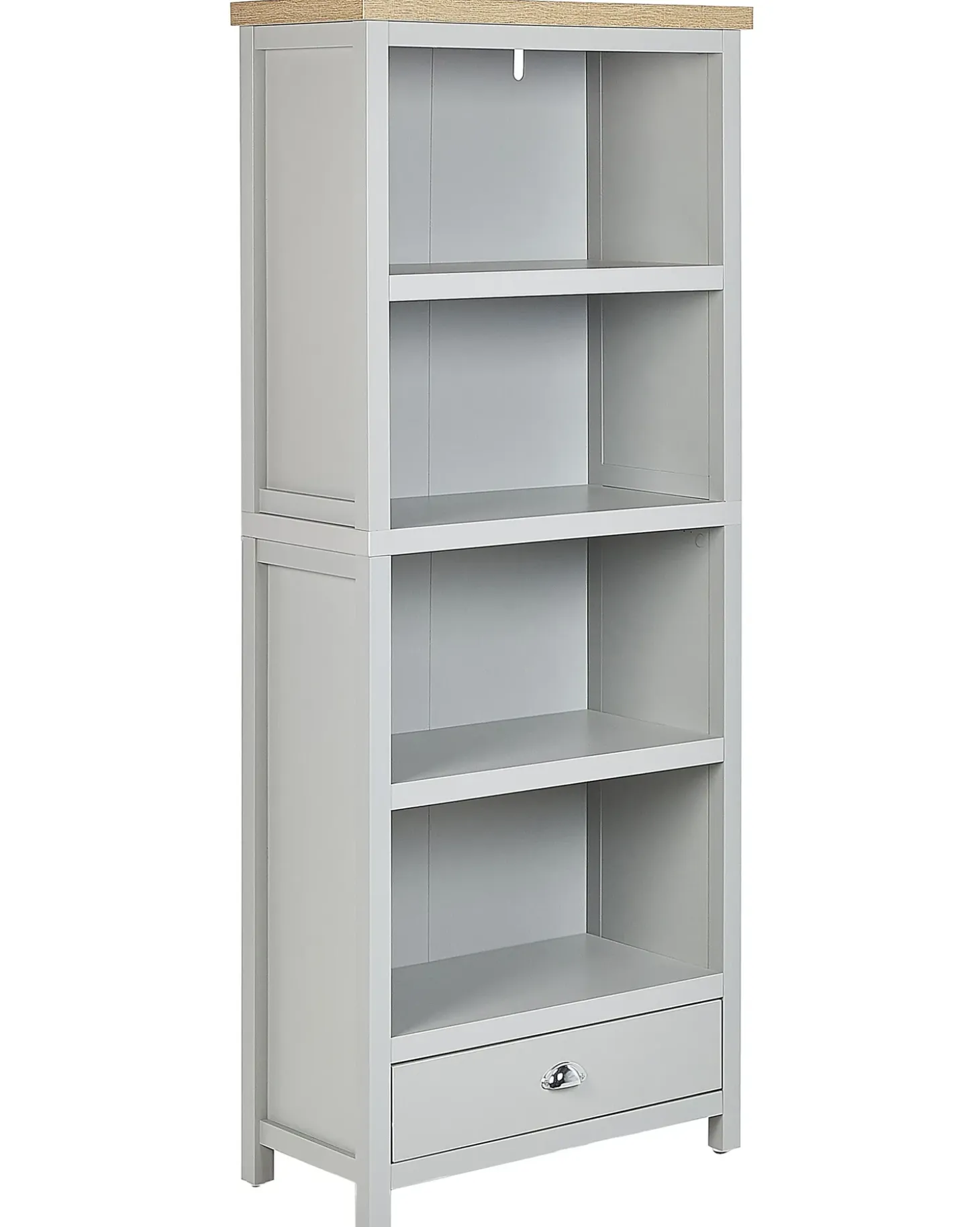 New Regał na książki 4 półki CLIO 180 cm Jasnoszary Biblioteczki I Regały|Wszystko Do Przechowywania