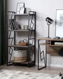 Discount FORRES 143 cm Brązowy/ czarny Biblioteczki I Regały|Wszystko Do Przechowywania