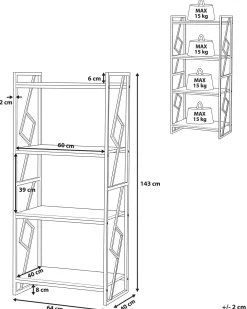 Discount FORRES 143 cm Brązowy/ czarny Biblioteczki I Regały|Wszystko Do Przechowywania