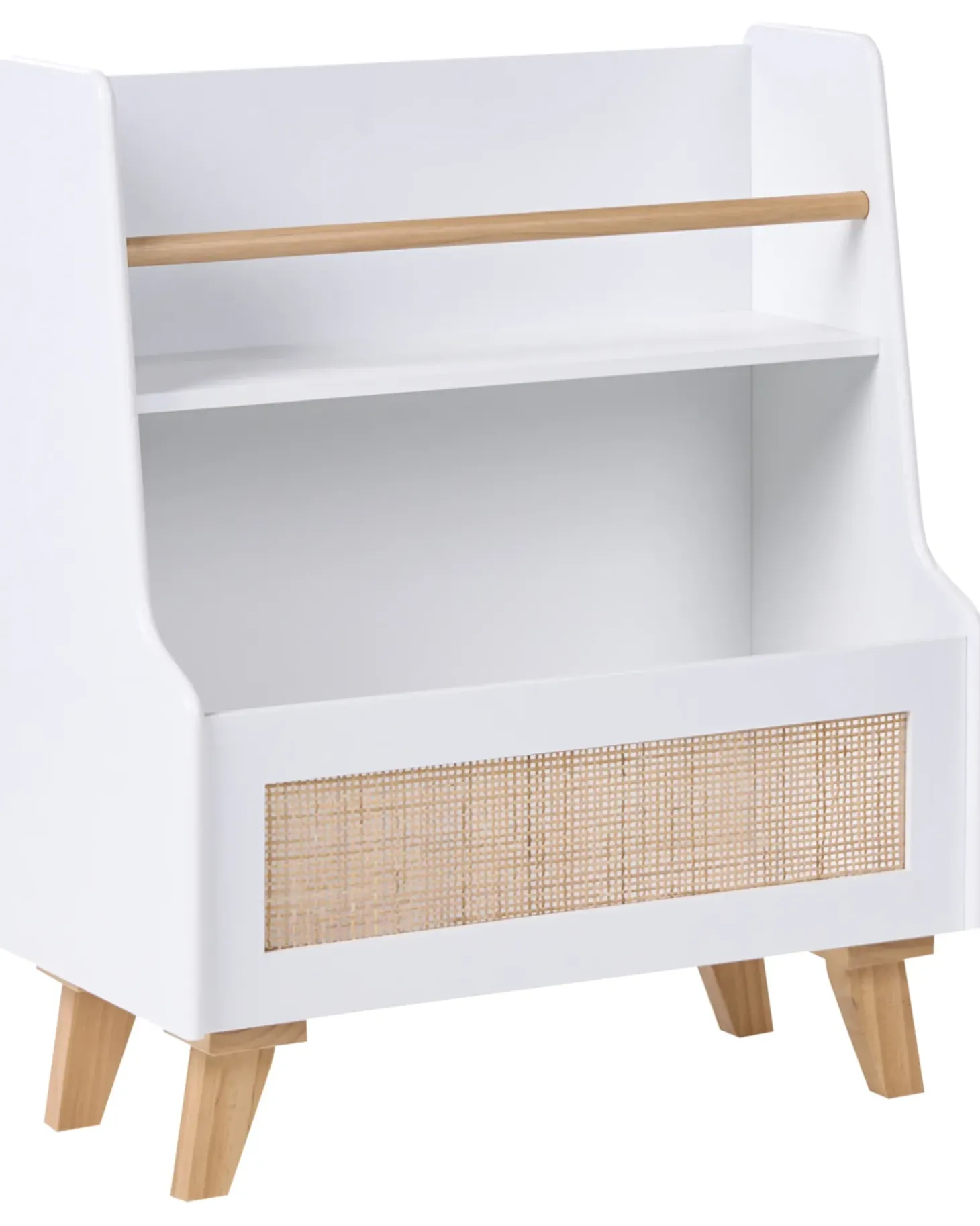 Outlet Regał na książki 2 półki JACKIT 72 cm Biały Dzieci Biblioteczki I Regały|Przechowywanie Dla Dzieci