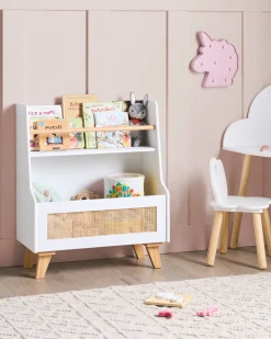 Outlet Regał na książki 2 półki JACKIT 72 cm Biały Dzieci Biblioteczki I Regały|Przechowywanie Dla Dzieci