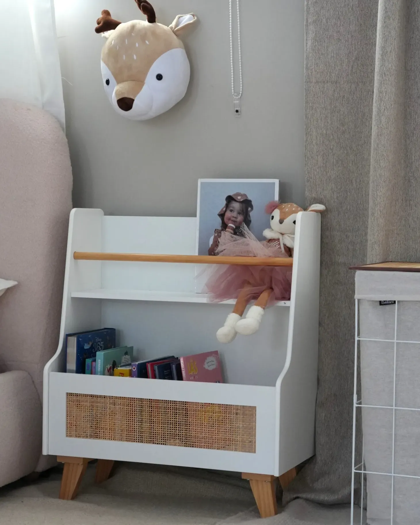 Outlet Regał na książki 2 półki JACKIT 72 cm Biały Dzieci Biblioteczki I Regały|Przechowywanie Dla Dzieci