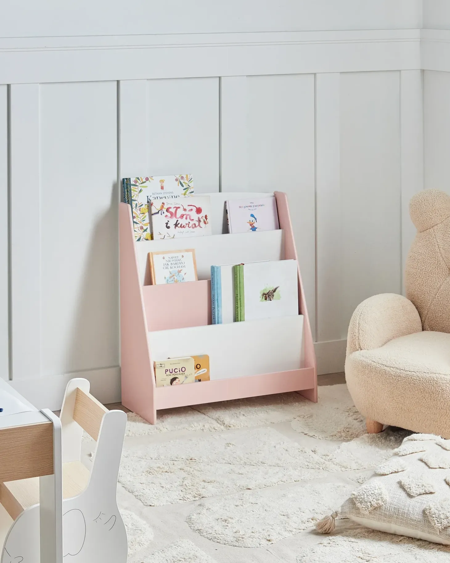 Best LILOET 70 cm Pastelowy róż Dzieci Biblioteczki I Regały|Przechowywanie Dla Dzieci