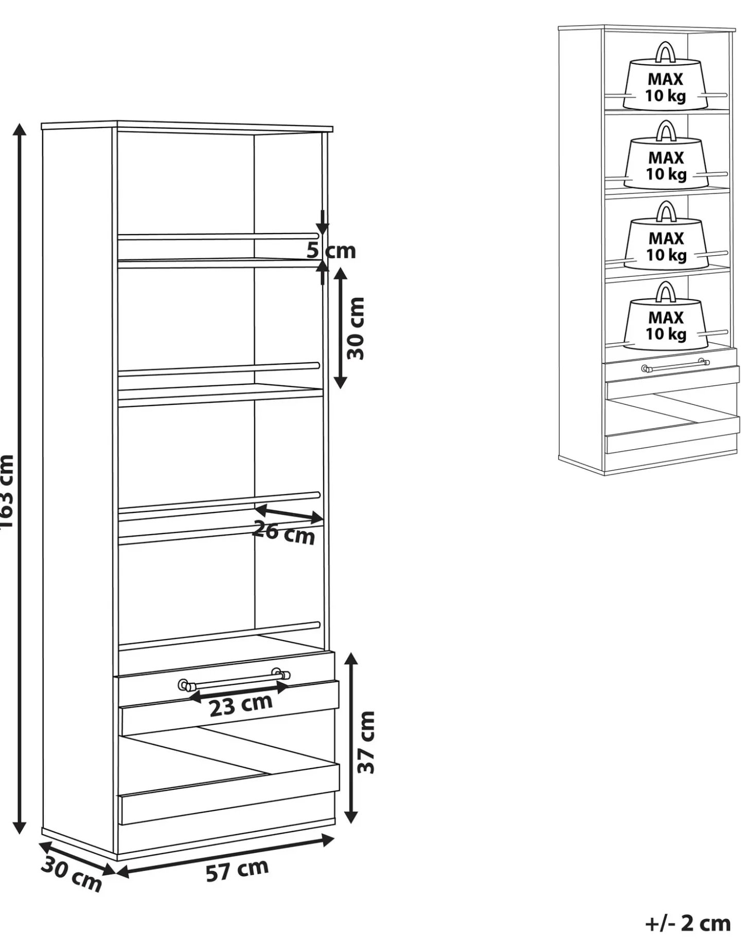 New SALTER 163 cm Brązowy/ czarny Biblioteczki I Regały|Wszystko Do Przechowywania