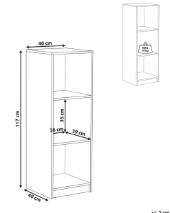 Clearance Regał na książki 3 półki ZEHNA 117 cm Biblioteczki I Regały|Wszystko Do Przechowywania