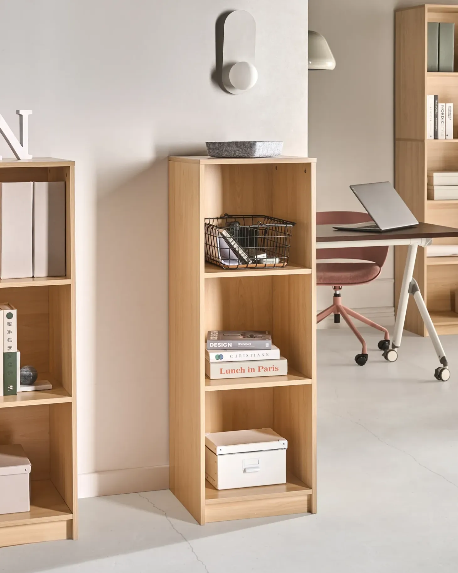 Sale Regał na książki 3 półki ZEHNA 117 cm Jasno Biblioteczki I Regały|Wszystko Do Przechowywania