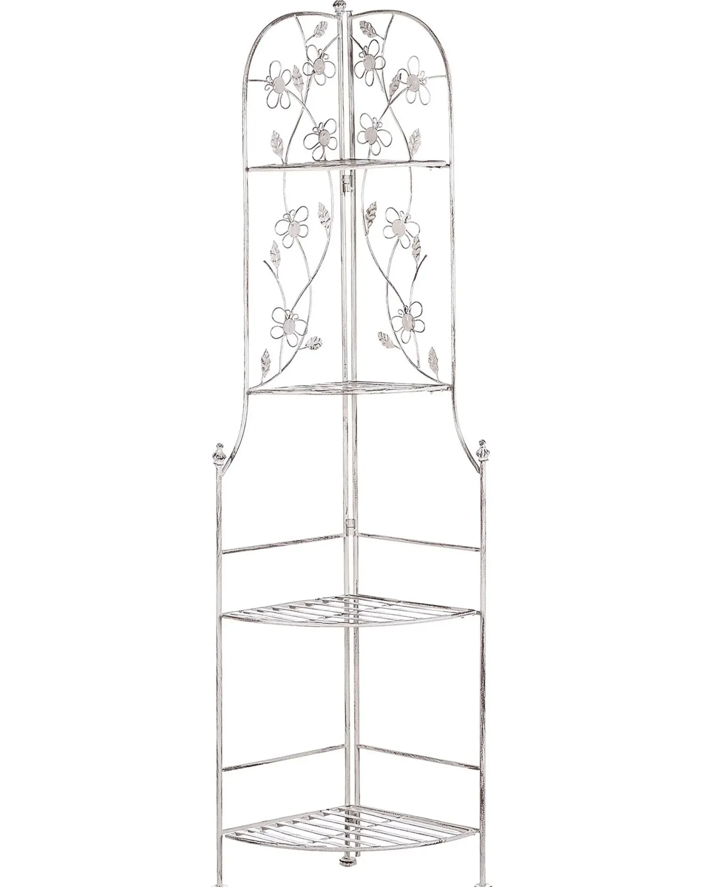 Regał narożny BIELLA Metal 158 cm 35 cm Biały