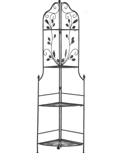 Regał narożny SIDERNO Metal 158 cm 35 cm Czarny