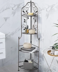 Regał narożny SIDERNO Metal 158 cm 35 cm Czarny