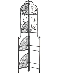 Regał narożny SIDERNO Metal 158 cm 35 cm Czarny