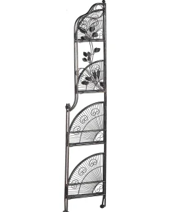 Regał narożny SIDERNO Metal 158 cm 35 cm Czarny