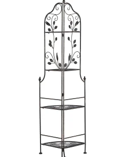 Regał narożny SIDERNO Metal 158 cm 35 cm Czarny