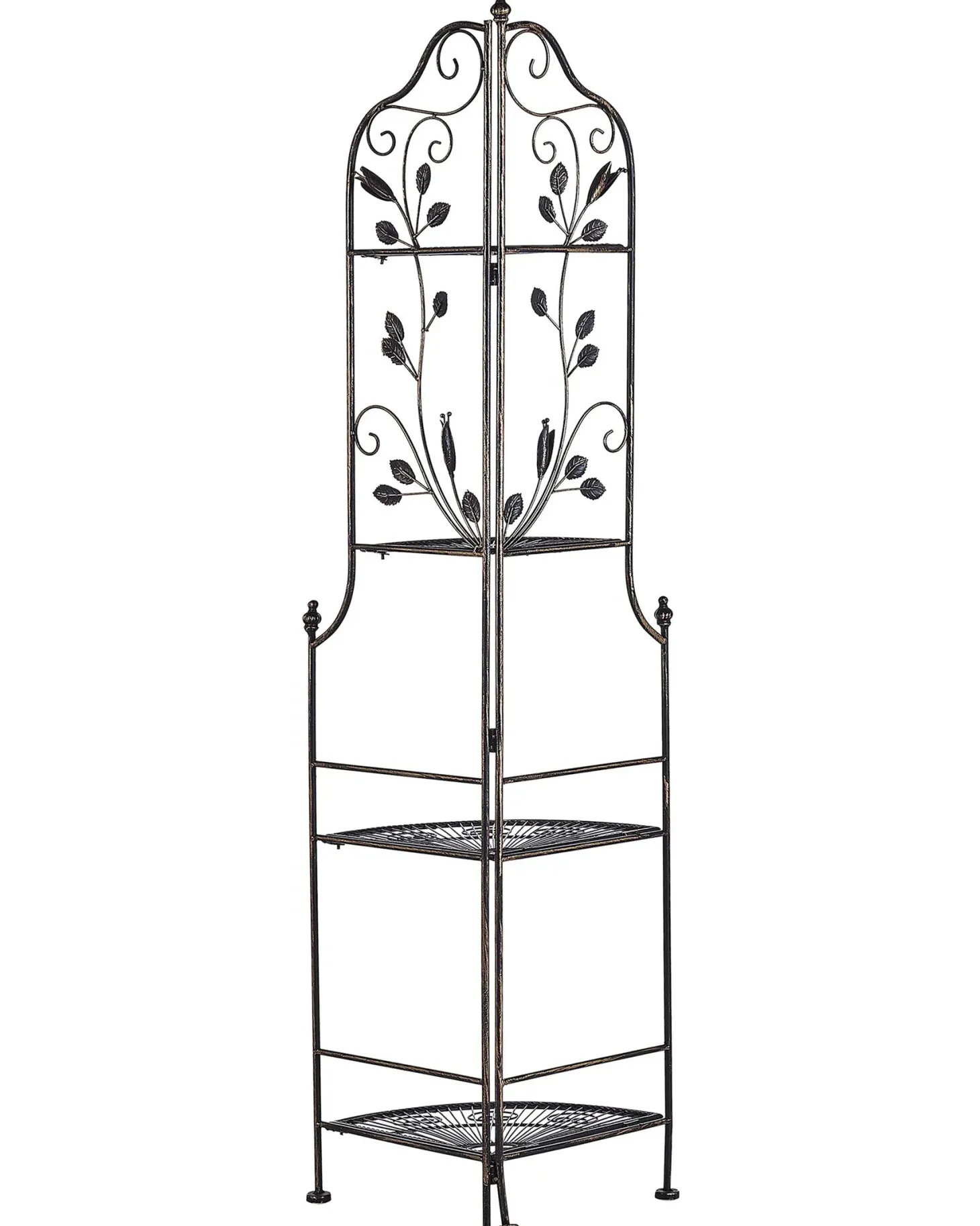 Regał narożny SIDERNO Metal 158 cm 35 cm Czarny