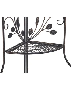 Regał narożny SIDERNO Metal 158 cm 35 cm Czarny