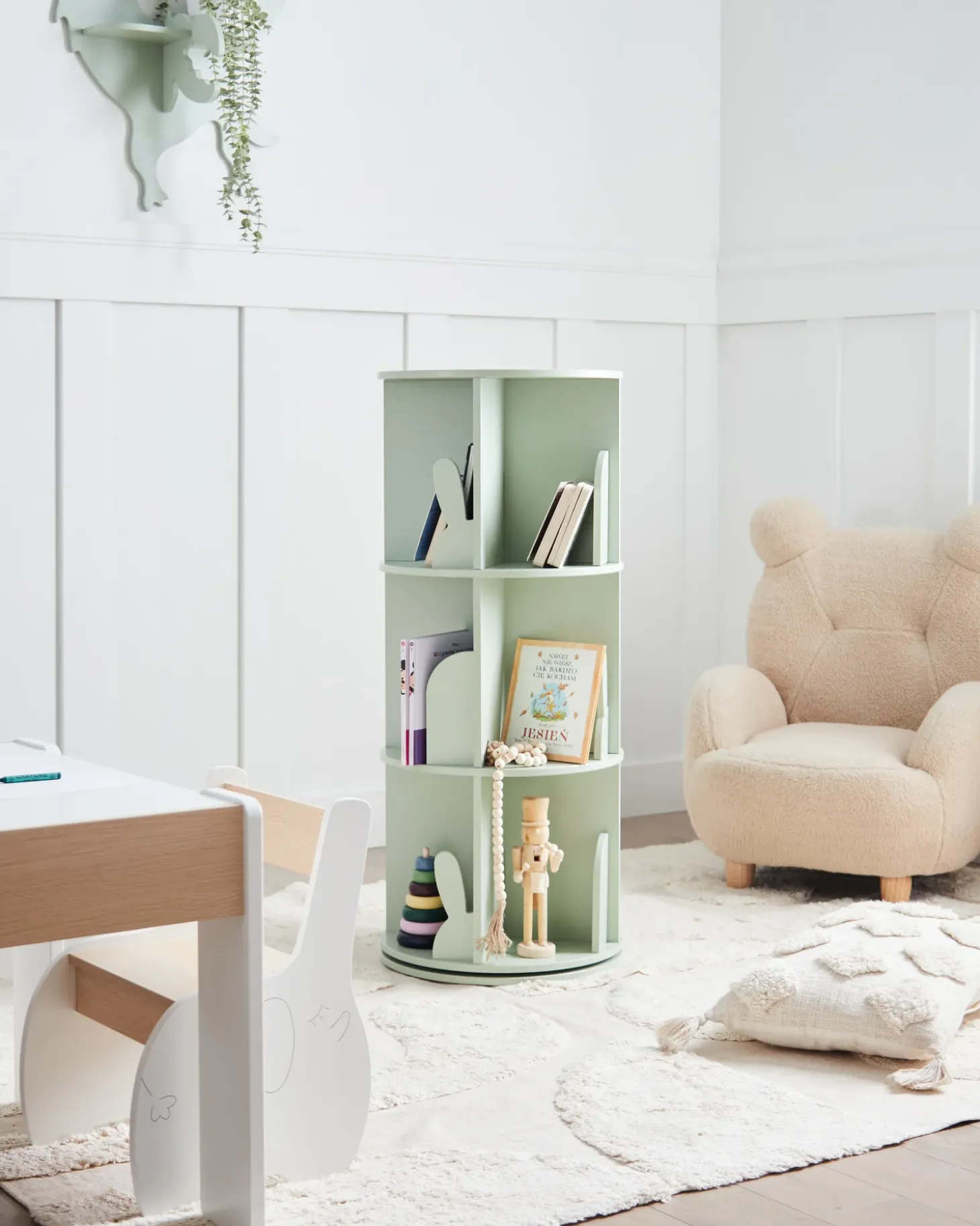Outlet Regał obrotowy CANEY 94 cm Jasno Dzieci Biblioteczki I Regały|Przechowywanie Dla Dzieci