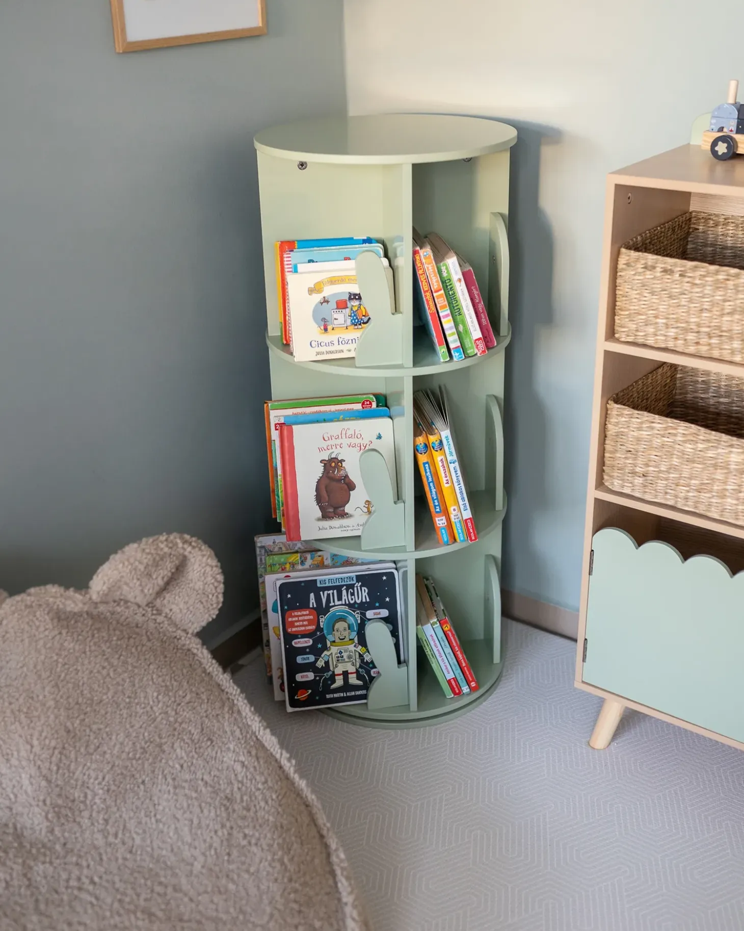 Outlet Regał obrotowy CANEY 94 cm Jasno Dzieci Biblioteczki I Regały|Przechowywanie Dla Dzieci