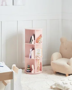 Outlet Regał obrotowy CANEY 94 cm Pastelowy róż Dzieci Biblioteczki I Regały|Przechowywanie Dla Dzieci