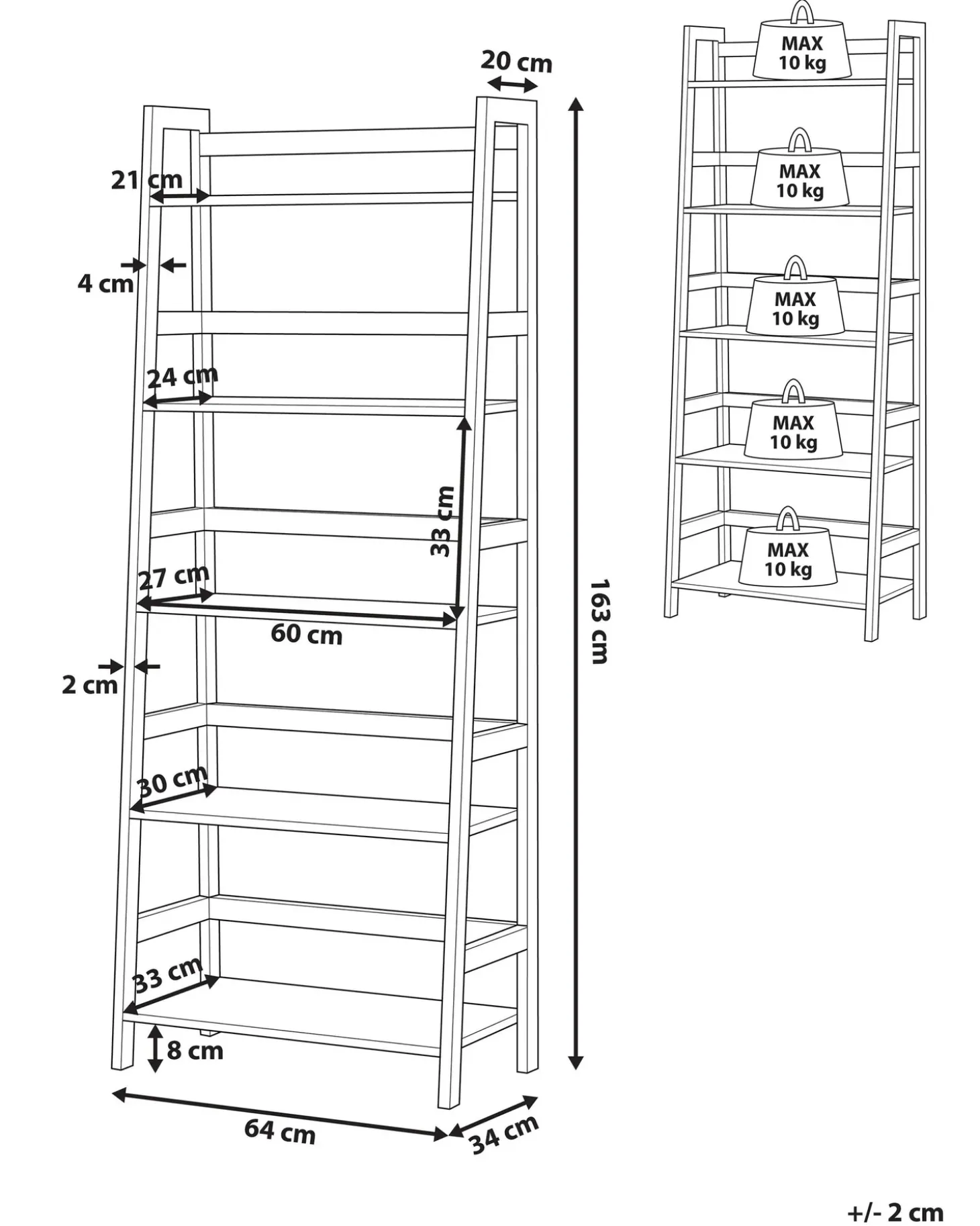 Outlet Regał 5 półek CROYDON 163 cm Czarny Biblioteczki I Regały|Wszystko Do Przechowywania W Kuchni