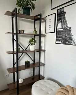 Outlet Regał 5 półek DARBY 180 cm Ciemnobrązowy Biblioteczki I Regały|Wszystko Do Przechowywania W Kuchni