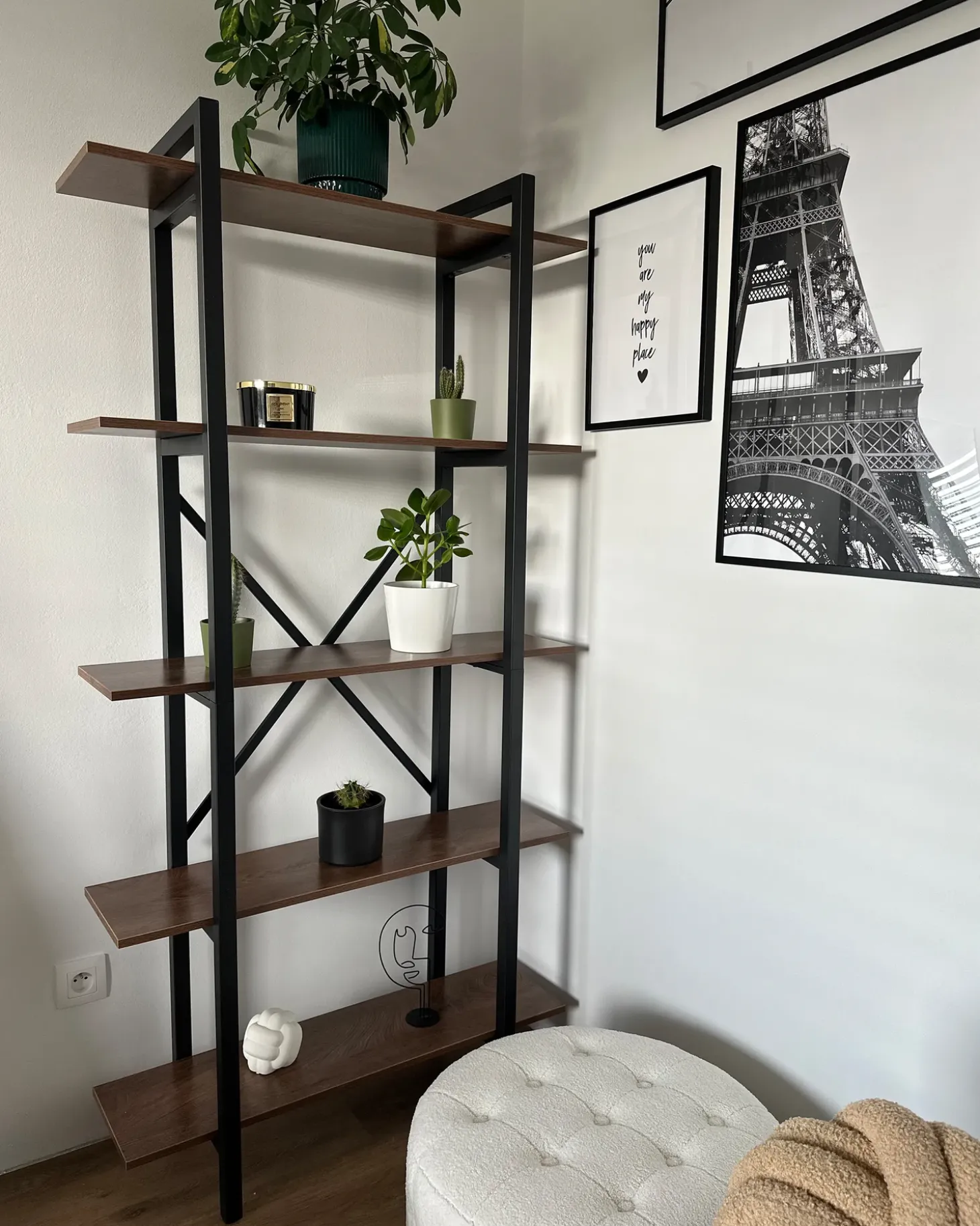 Outlet Regał 5 półek DARBY 180 cm Ciemnobrązowy Biblioteczki I Regały|Wszystko Do Przechowywania W Kuchni