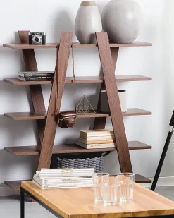 Sale Regał 5 półek ESCALANTE 116 cm Ciemno Biblioteczki I Regały|Wszystko Do Przechowywania W Kuchni