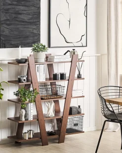 Sale Regał 5 półek ESCALANTE 116 cm Ciemno Biblioteczki I Regały|Wszystko Do Przechowywania W Kuchni
