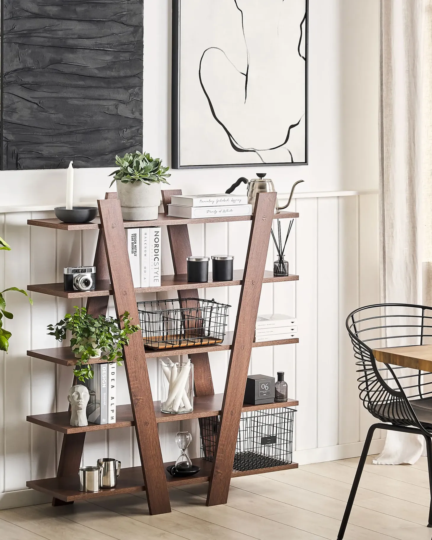 Sale Regał 5 półek ESCALANTE 116 cm Ciemno Biblioteczki I Regały|Wszystko Do Przechowywania W Kuchni