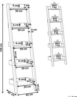 Regał 5 półek MOBILE DUO 169 cm Ciemnobrązowy