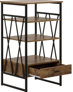 Sale Regał 3 półki KEENE 101 cm Ciemnobrązowy Biblioteczki I Regały|Wszystko Do Przechowywania W Kuchni