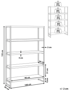 Discount TIFTON 155 cm Ciemnobrązowy Biblioteczki I Regały|Wszystko Do Przechowywania W Kuchni