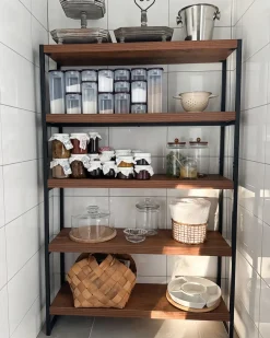 Discount TIFTON 155 cm Ciemnobrązowy Biblioteczki I Regały|Wszystko Do Przechowywania W Kuchni
