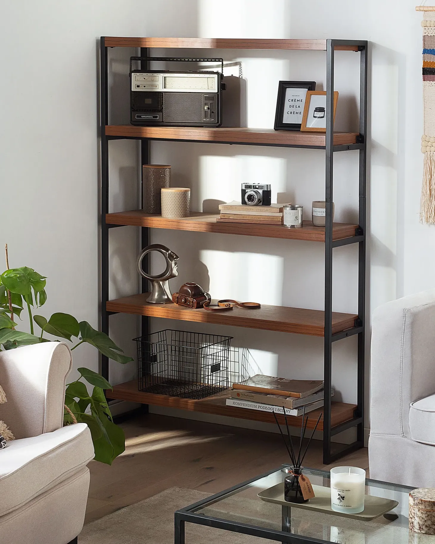Discount TIFTON 155 cm Ciemnobrązowy Biblioteczki I Regały|Wszystko Do Przechowywania W Kuchni