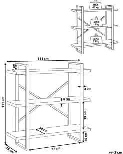 New TIMBER 111 cm Ciemnobrązowy Biblioteczki I Regały|Wszystko Do Przechowywania W Kuchni