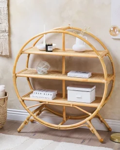 Hot Regał 3 półki TUVALU II Rattan 109 cm Naturalny Biblioteczki I Regały|Wszystko Do Przechowywania W Kuchni