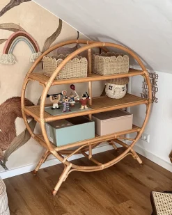 Hot Regał 3 półki TUVALU II Rattan 109 cm Naturalny Biblioteczki I Regały|Wszystko Do Przechowywania W Kuchni
