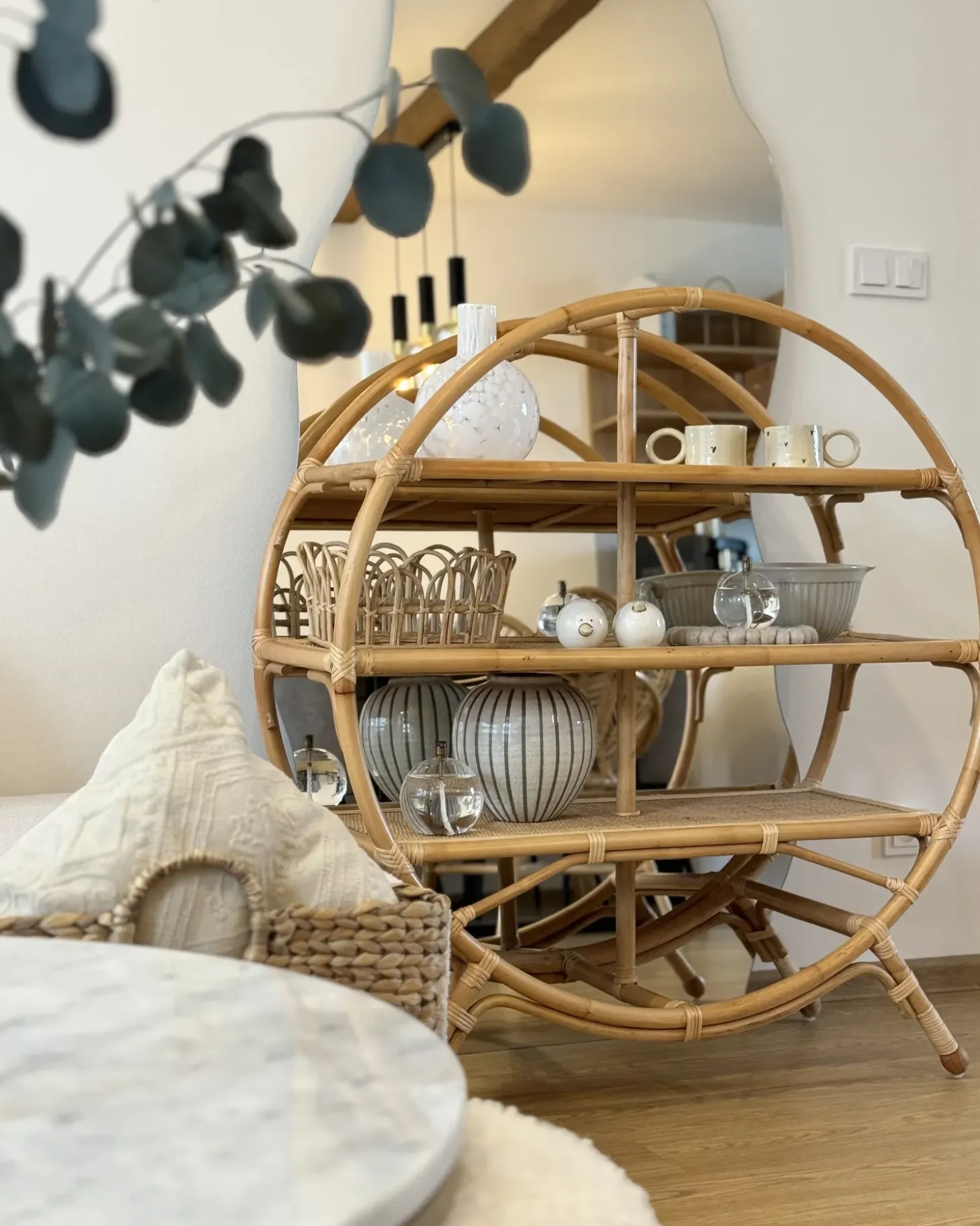 Hot Regał 3 półki TUVALU II Rattan 109 cm Naturalny Biblioteczki I Regały|Wszystko Do Przechowywania W Kuchni