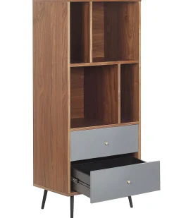 New Regał RICHMOND 139 cm Orzech ciemny Biblioteczki I Regały|Wszystko Do Przechowywania W Kuchni